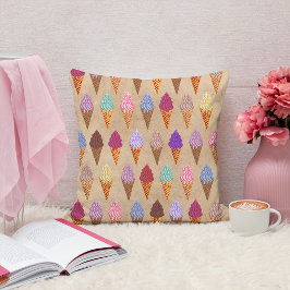 かわいいパステルウォーターカラーアイスクリームベビーガール子供部屋 クッション