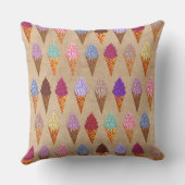 かわいいパステルウォーターカラーアイスクリームベビーガール子供部屋 クッション (裏面)