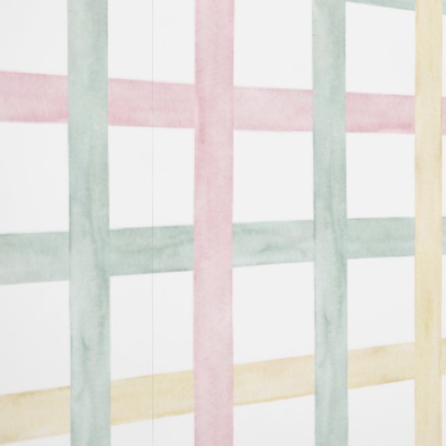 かわいいパステルウォーターカラーギンガム、子供部屋キッズルーム 壁紙 (縫い目)