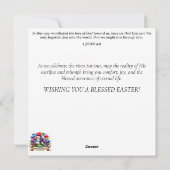 かわいいパステルウォーターカラースリーピーバニーイースターエッグ シーズンカード (裏面)