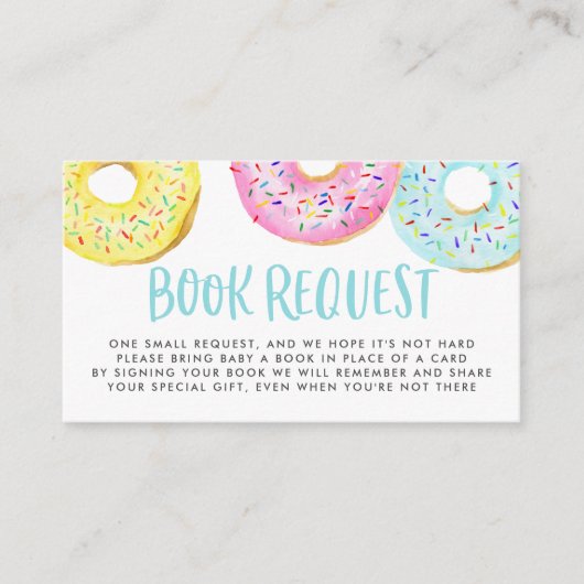 かわいいパステルウォーターカラードーナツ予約リクエスト エンクロージャーカード (正面)