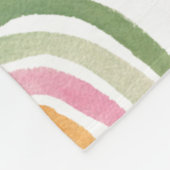 かわいいパステルウォーターカラーボホレインボウズ&スターズ フリースブランケット (角)