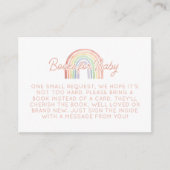 かわいいパステルウォーターカラーレインボーブックベビー エンクロージャーカード (正面)