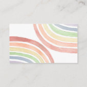 かわいいパステルウォーターカラーレインボーベビーおむつラッフル エンクロージャーカード (裏面)