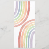 かわいいパステルウォーターカラーレインボーベビーシャワーメニュー メニュー (裏面)