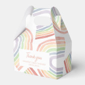 かわいいパステルウォーターカラーレインボーベビーシャワー切り妻 フェイバーボックス (正面サイド)