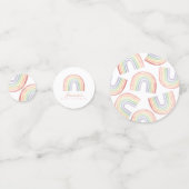 かわいいパステルウォーターカラーレインボーベビーシャワー コンフェッティ (正面)