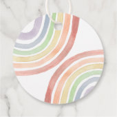 かわいいパステルウォーターカラーレインボーベビーシャワー フェイバータグ (裏面)