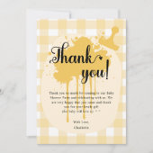 かわいいパステルオレンジジンガム赤ちゃんシャワー サンキューカード (正面)