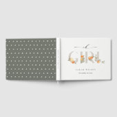 かわいいパステルオレンジフローラボホオガールベビーシャワー ゲストブック (全面)