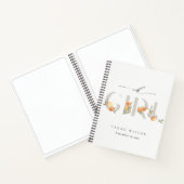 かわいいパステルオレンジフローラボホオガールベビーシャワー ノートブック (内部)