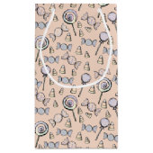 かわいいパステルオレンジモノグラム&ネームハロウィンキャンディ スモールペーパーバッグ (裏面)