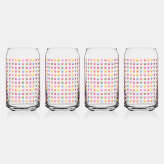 かわいいパステルカスタムハートの小さなキャンディ ガラス缶 (正面)