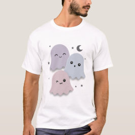 かわいいパステルカラーのおばけの友達 ハロウィン Tシャツ