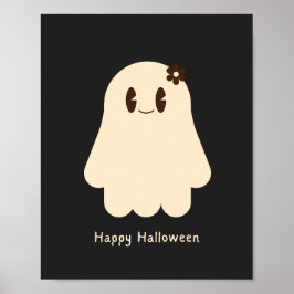 かわいいパステルカラーのおばけ ハッピーハロウィン パーティーポスター ポスター