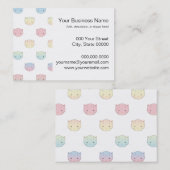 かわいいパステルカラーのねこちゃんの顔の模様 名刺 (正面/裏面)