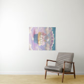 かわいいパステルカラーのカップケーキ誕生日バナー タペストリー (インサイチュ(横))