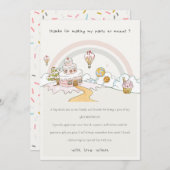 かわいいパステルカラーのスイートタイム キャンディーランドの子供の誕生日 サンキューカード (正面/裏面)