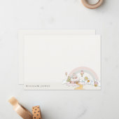 かわいいパステルカラーのスイートタイム キャンディーランドの子供の誕生日 ノートカード (正面/裏面インサイチュ)