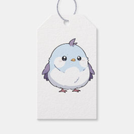 かわいいパステルカラーのデブ鳥のキャラクター ギフトタグ