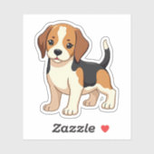 かわいいパステルカラーのビーグル子犬 シール (シート)