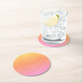 かわいいパステルカラーの催眠術ダイヤモンド モダンポップアート ラウンドペーパーコースター (インサイチュ)