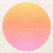 かわいいパステルカラーの催眠術ダイヤモンド モダンポップアート ラウンドペーパーコースター (正面)