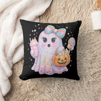 かわいいパステルカラーの幽霊のハロウィンピロー クッション