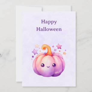 かわいいパステルカラーの星付きカボチャのハロウィン シーズンカード