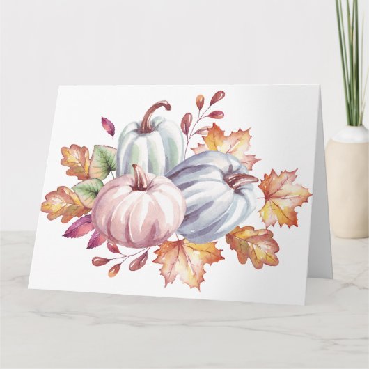 かわいいパステルカラーの水彩かぼちゃ カード (正面)