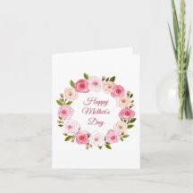 かわいいパステルカラーの水彩ローズの花輪