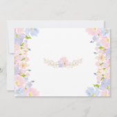 かわいいパステルカラーの水彩花の女の子の洗礼 招待状 (裏面)