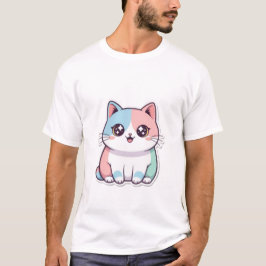 かわいいパステルカラーの猫ステッカー スパークルアイの子猫✨ Tシャツ
