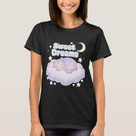 かわいいパステルカラーの眠る子猫 かわいい Tシャツ