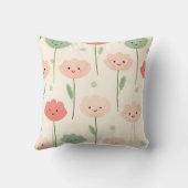 かわいいパステルカラーの笑顔のお花デザイングッズ（名入れ可能） クッション (裏面)