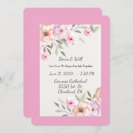 かわいいパステルカラーの花びら 招待状