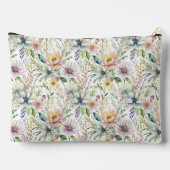 かわいいパステルカラーの花柄のモノグラム アクセサリーポーチ (裏面)