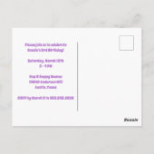 かわいいパステルカラーの虹のスパークル子供の誕生日パーティー ポストカード (裏面)