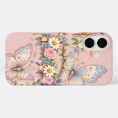 かわいいパステルカラーの蝶々アート Case-Mate iPhoneケース (裏面 (横))