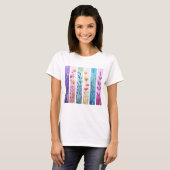 かわいいパステルカラーの野の花ブラシストローク Tシャツ (正面フル)