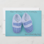 かわいいパステルカラーの靴 赤ちゃんの男の子のシャワー招待状 招待状 (正面)