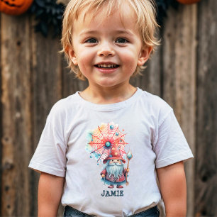 かわいいパステルカラーの魔法使いの杖のクモのハロウィンキャンディー トドラーTシャツ