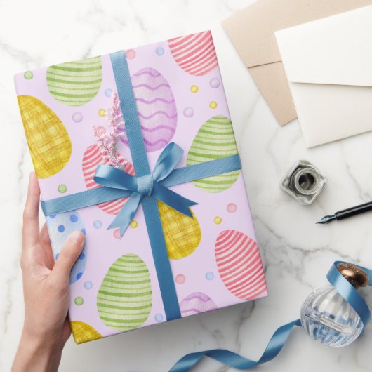 かわいいパステルカラーイースターエッグ ラッピングペーパー (ギフト)