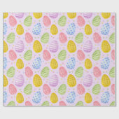 かわいいパステルカラーイースターエッグ ラッピングペーパー (フラット)