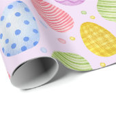 かわいいパステルカラーイースターエッグ ラッピングペーパー (ロールコーナー)