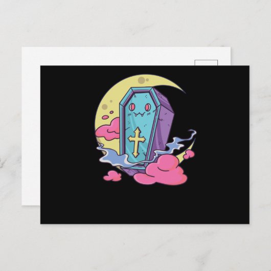 かわいいパステルカラーズゴシックかわいいゴシック棺 ポストカード (正面/裏面)