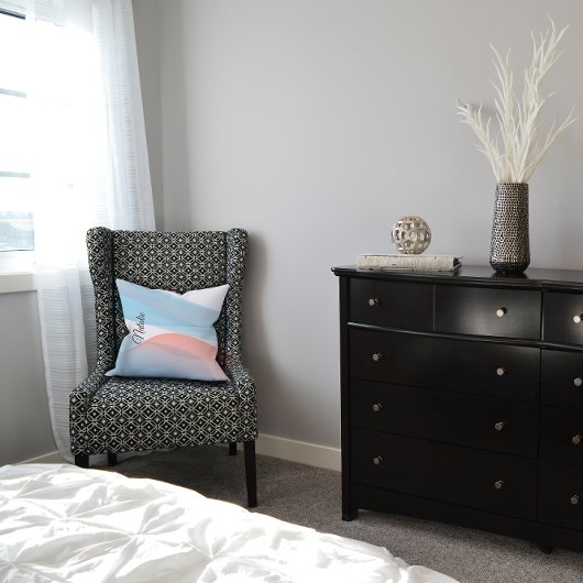 かわいいパステルカラーブルーコーラルネーム装飾用クッション クッション