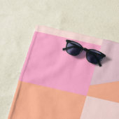 かわいいパステルカラーブロックジオメトリックパーソナライズされたス ビーチタオル (インサイチュ)