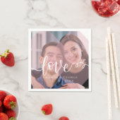 かわいいパステルカラーラブフォトウェディングパーティー スタンダードカクテルナプキン (インサイチュ)