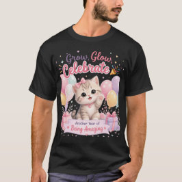 かわいいパステルキティの誕生日お祝いデザイン Tシャツ